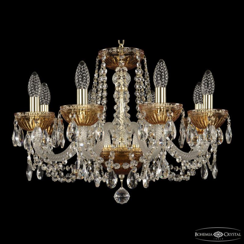 Подвесная люстра Bohemia Ivele Crystal 5402 5402/8/195 G Amber/M-1G