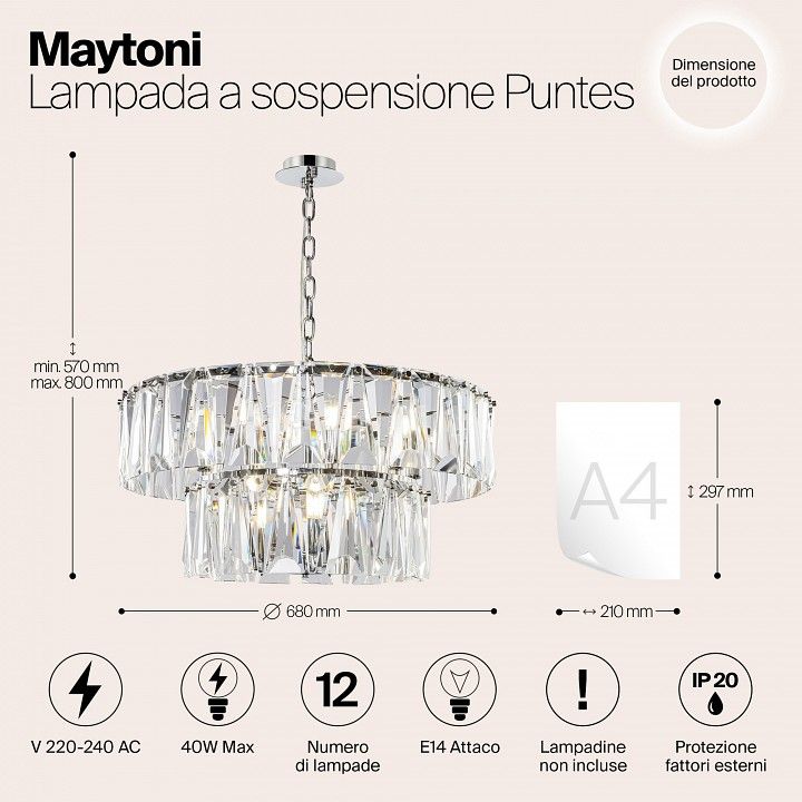 Подвесной светильник Maytoni Пунтес MOD043PL-12CH