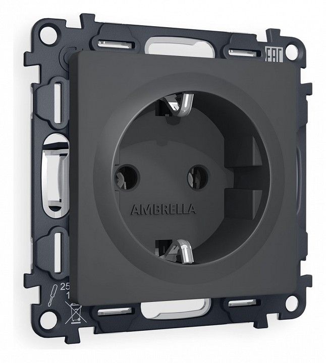 Розетка с заземлением, без рамки Ambrella Volt ALFA MA906010