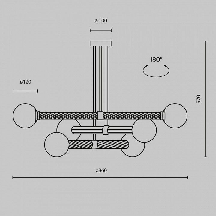 Люстра на штанге Maytoni Teatro MOD287PL-06BS