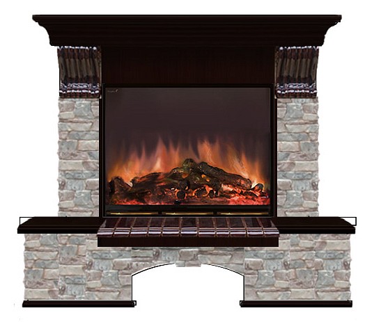 Комплект из электрокамина напольного и портала (126х42х109 см) Бостон К ГЦ Arte 23 БКА00016