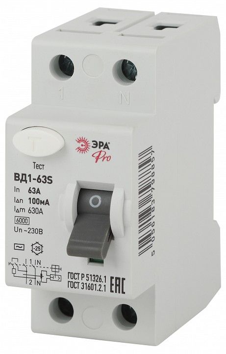 Устройство защитного отключения 2P Эра ВД1-63S NO-902-152