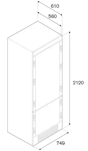 Встраиваемый холодильник Bertazzoni REF75PRL