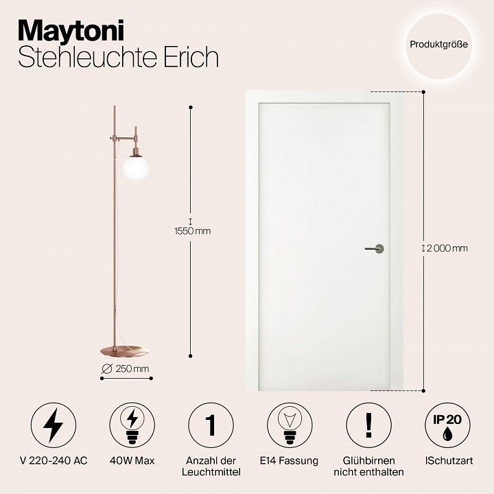 Торшер Maytoni Эрих MOD221-FL-01-G