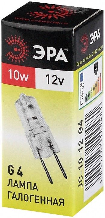 Лампа галогеновая Эра  G4 10Вт 3000K G4-JC-10W-12V