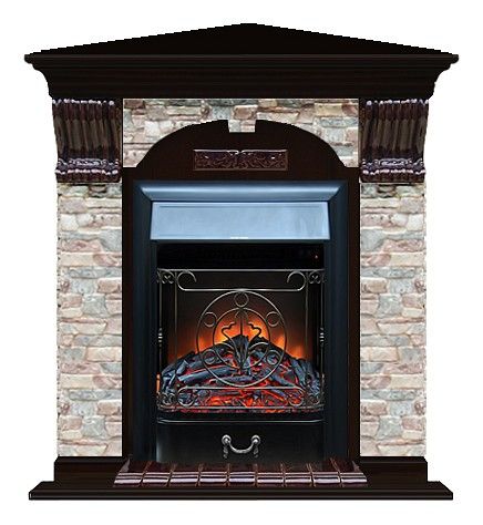 Комплект из электрокамина напольного и портала (106.5x81x98 см) Арочный ГЦ угл. Majestic BL АРУ00063