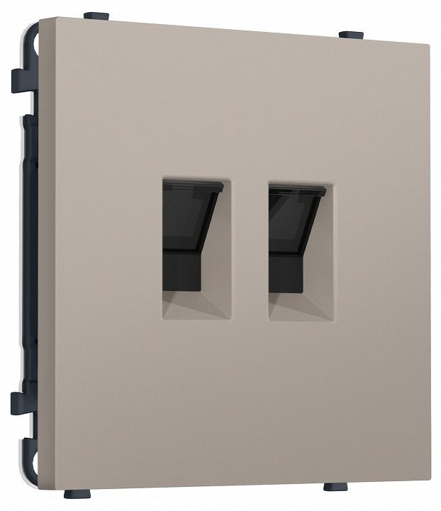 Розетка двойная Ethernet RJ-45 и со шторками, без рамки Ambrella Volt MS MS372110