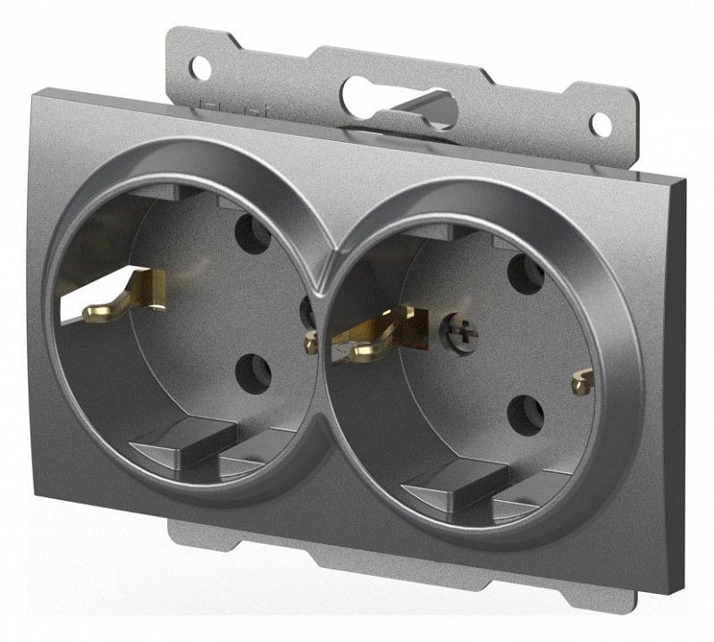 Розетка двойная с заземлением, без рамки Elbi Eleсtriс Zena Vega 609-011000-907