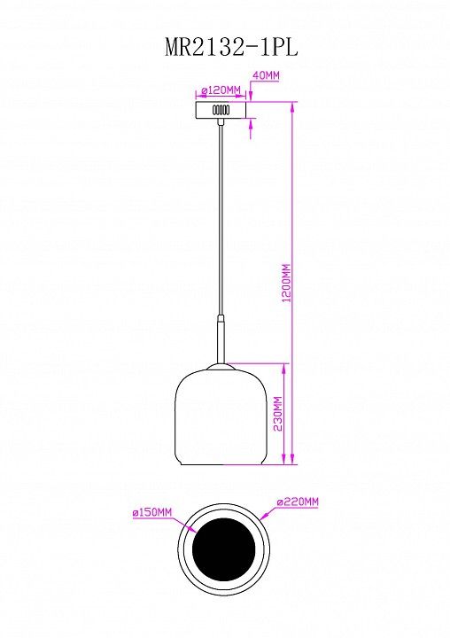 Подвесной светильник MyFar Charlie MR2132-1PL