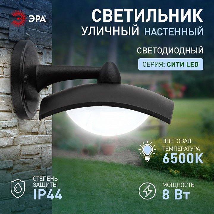Светильник на штанге Эра  ДБУ 07-8-004 У1 «Дели 4» черный
