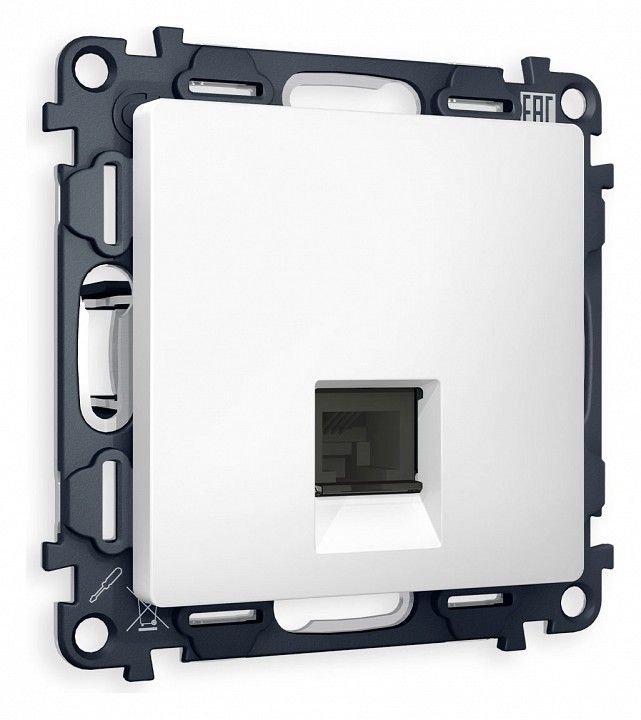 Розетка Ethernet RJ-45 и со шторками, без рамки Ambrella Volt ALFA MA132010