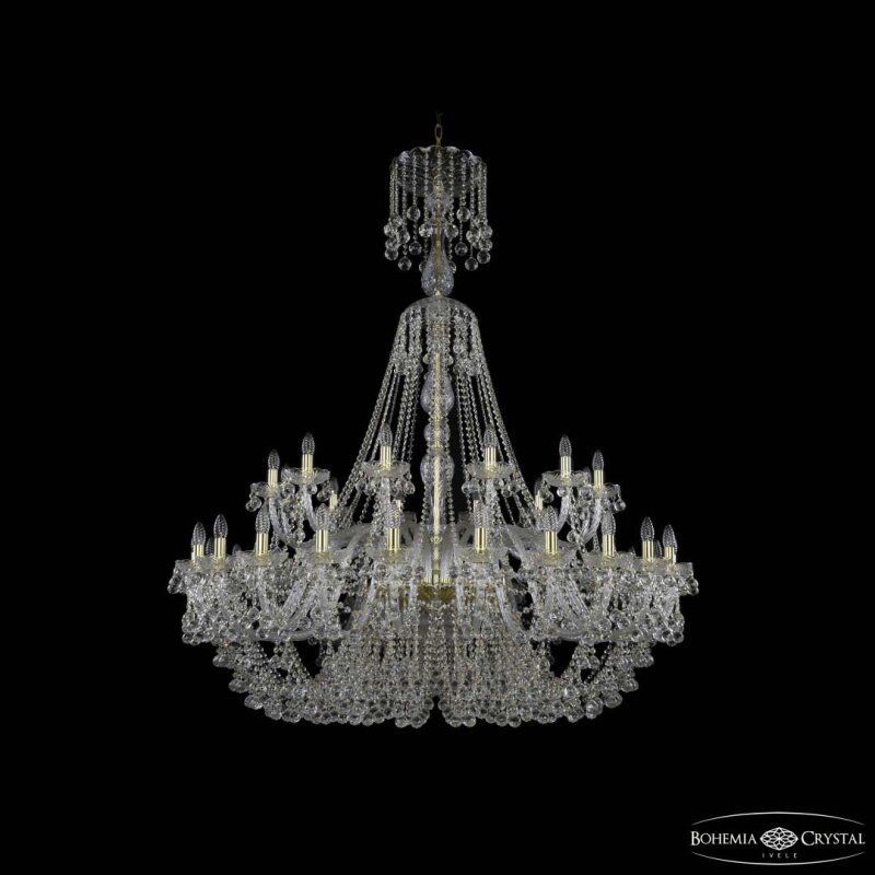 Подвесная люстра Bohemia Ivele Crystal 1409 1409/24+12/530/XL-170 G