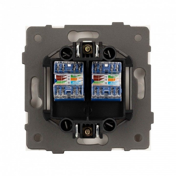 Розетка двойная Ethernet RJ-45 и со шторками, без рамки Arlight SCT-TENDO 054598