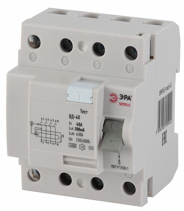 Устройство защитного отключения 4P Эра ВД-40 SIMPLE-mod-53