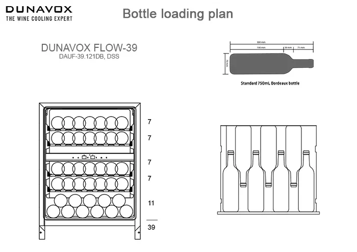 Встраиваемый винный шкаф Dunavox DAUF-39.121DMB