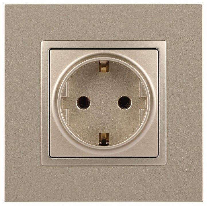 Розетка с заземлением и со шторкой, без рамки Эра Эра Elegance 14-2102-04
