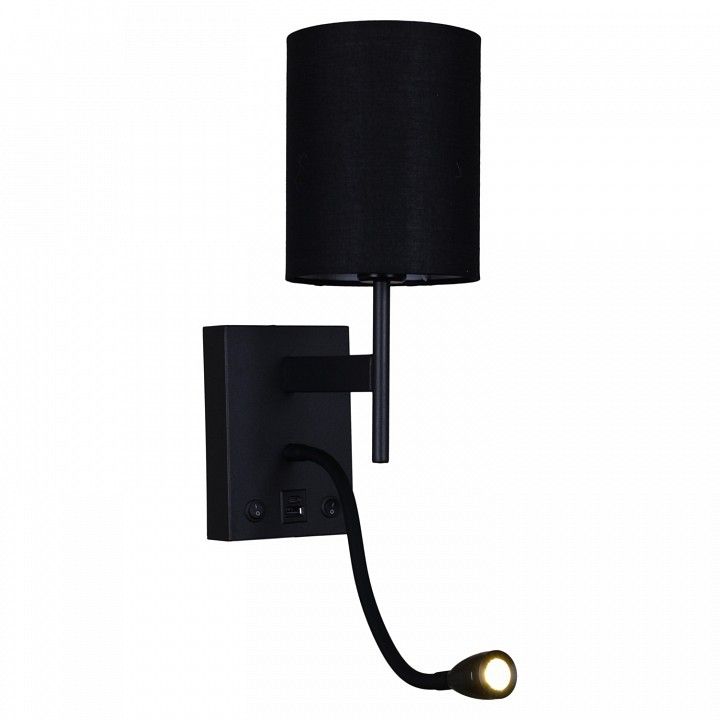 Бра с подсветкой Reluce 86210 86210-9.2-001KT LED3W+E14 BK