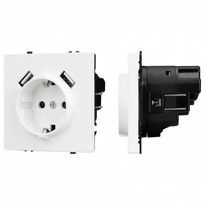 Розетка с заземлением и 2хUSB type A, без рамки Arlight SCT 054288