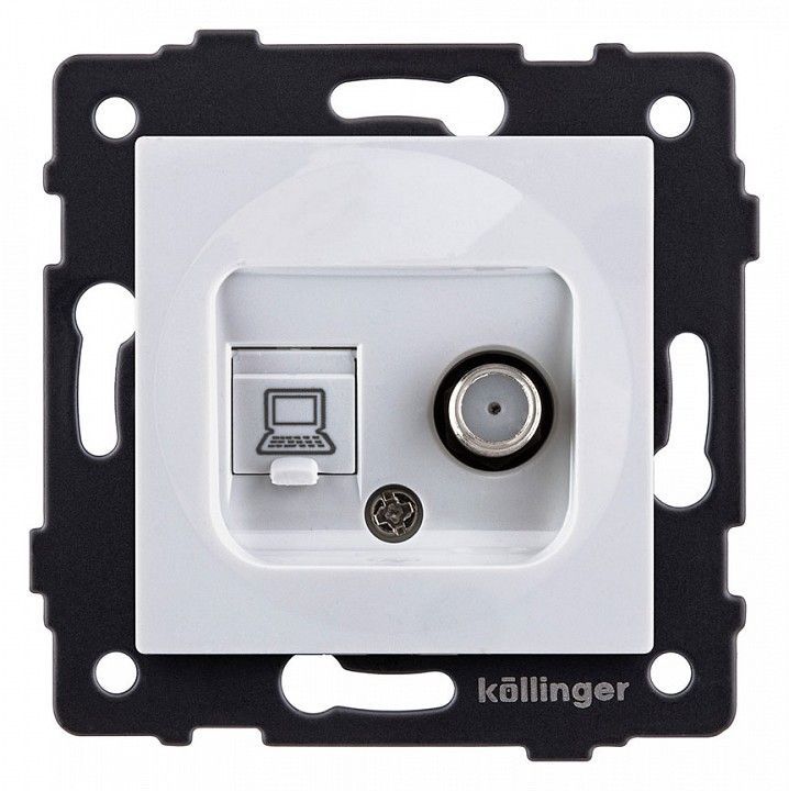 ТВ-розетка и SAT-розетка оконечная без рамки Kollinger  REA-022WH
