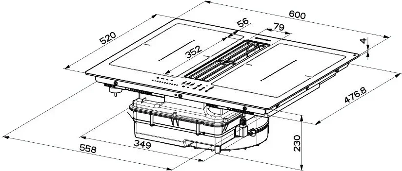 Варочная панель со встроенной вытяжкой Faber Galileo Slim F600