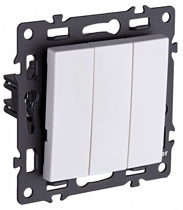 Выключатель трехклавишный без рамки Kollinger Asthetik AS-710WH