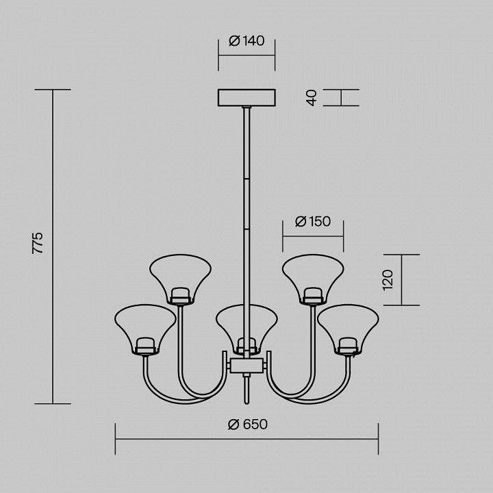 Люстра на штанге Maytoni Династия MOD402PL-L20BS3K
