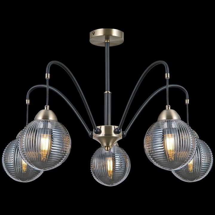 Люстра на штанге ILLUMICO  IL0433-5PSQ-79 BK AB