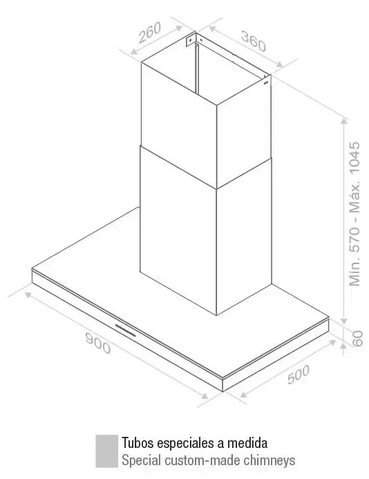 Вытяжка Pando P-417/90 IX V.850 SEC