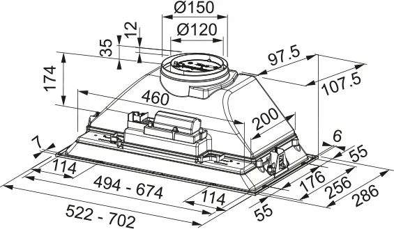 Встраиваемая вытяжка Franke FBI 705 BK
