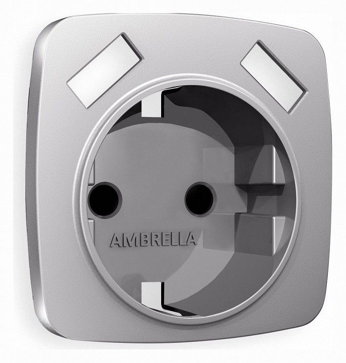 Накладка для розетки с заземлением и со шторками и 2хUSB type A Ambrella Volt OMEGA OP5090