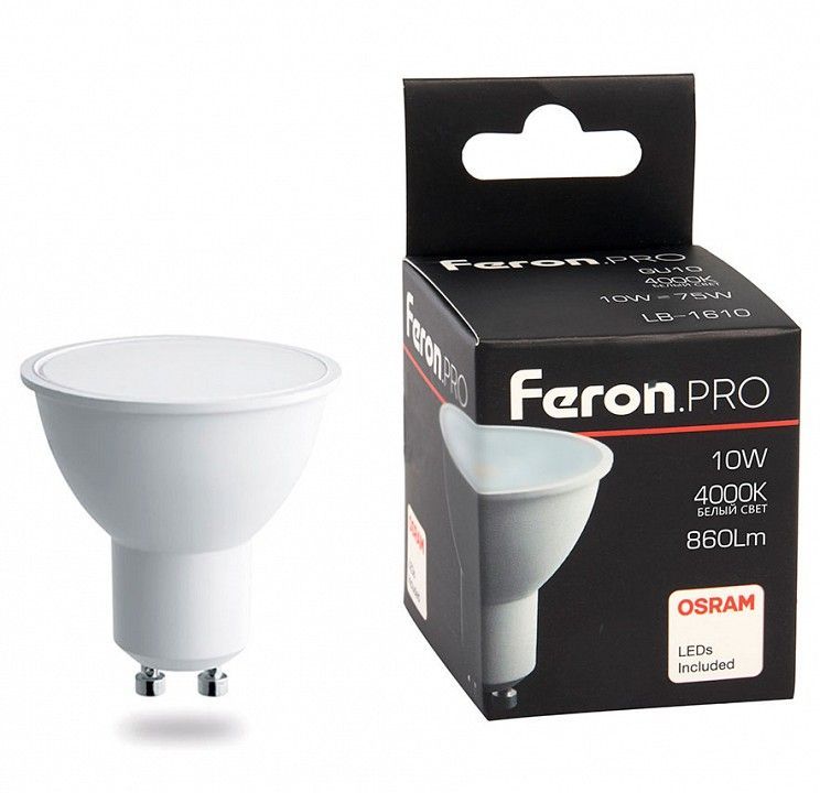 Лампа светодиодная Feron Lb 1610 GU10 10Вт 4000K 38162