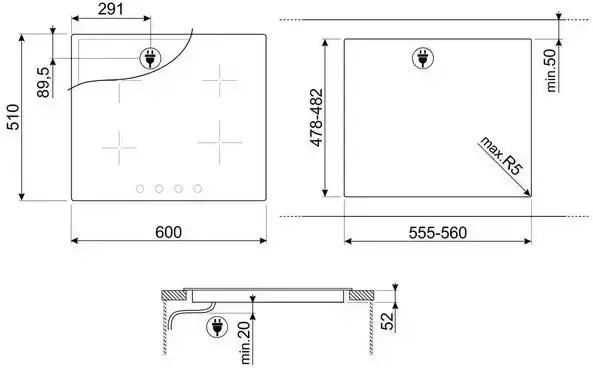 Варочная панель Smeg SI364BM