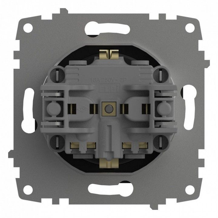 Розетка с заземлением и со шторкой, без рамки Elbi Eleсtriс Zena Vega 609-014800-243
