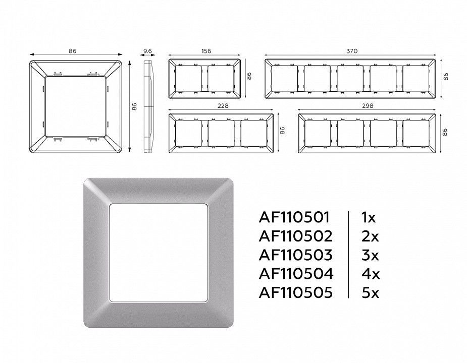 Рамка на 4 поста Ambrella Volt ALFA AF110504