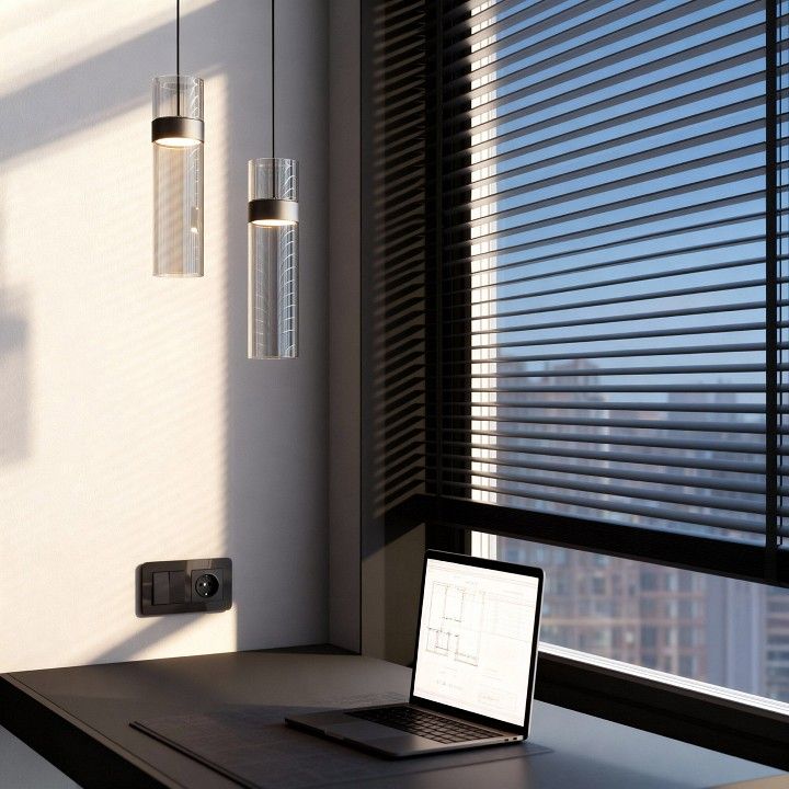 Подвесной светильник Eurosvet Lumen 50244/1 LED черный/прозрачный