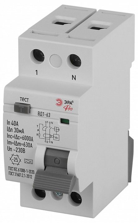 Устройство защитного отключения 2P Эра ВД1-63 VD2EM40A30