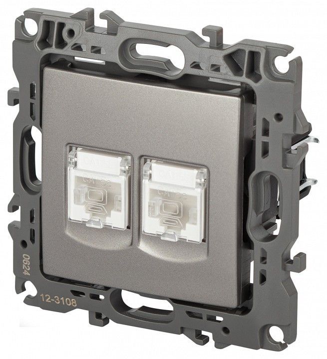 Розетка двойная Ethernet RJ-45 без рамки Эра Эра 12 12-3108-16
