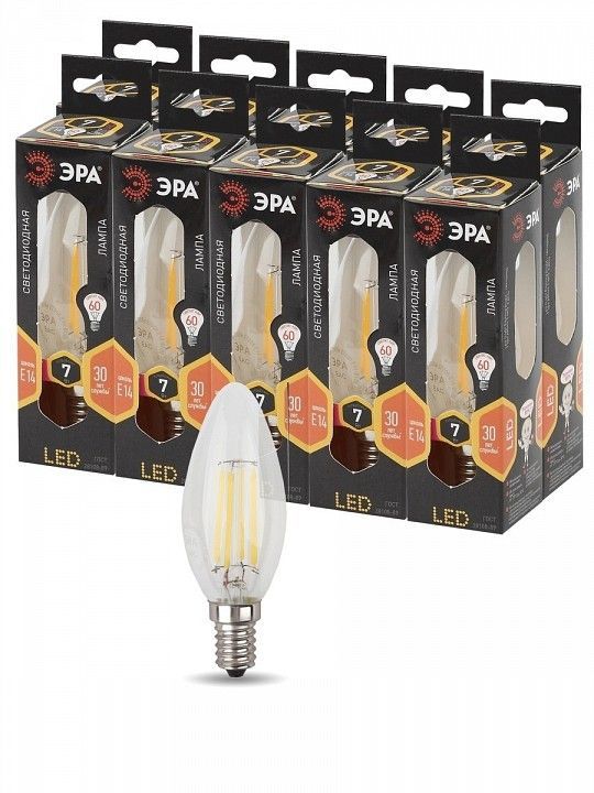 Лампа светодиодная Эра F-LED E14 7Вт 2700K F-LED B35-7W-827-E14