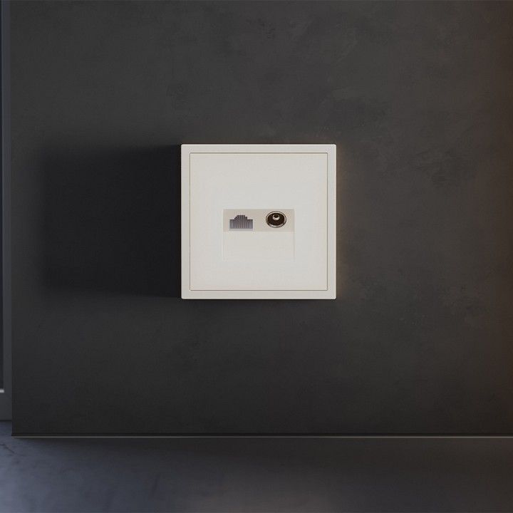 Накладка для ТВ-розетки и RJ-11 или RJ-45 Voltum S70 VLS002713