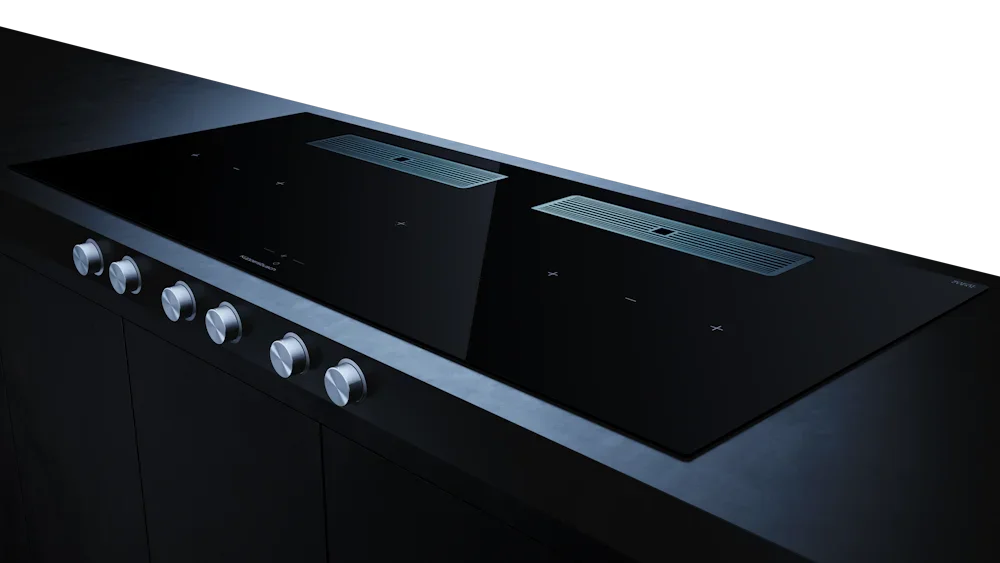 Индукционная варочная поверхность с вытяжкой Kuppersbusch KMI 12850.0 SR-E Stainless steel