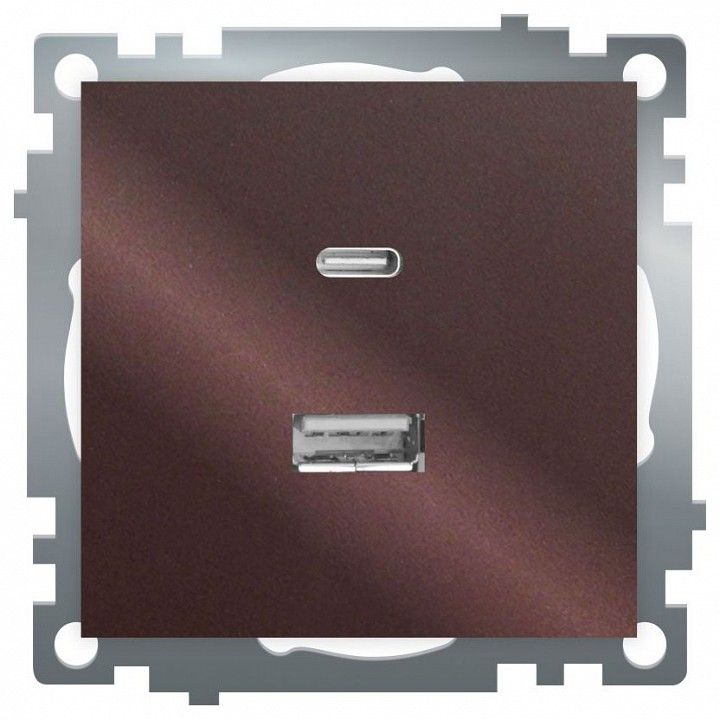Розетка 2хUSB type A и C без рамки Stekker Катрин 50057
