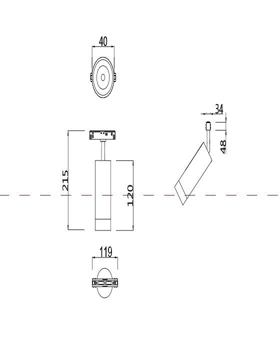 Светильник на штанге Maytoni Technical Фокус TR019-2-7W3K-B