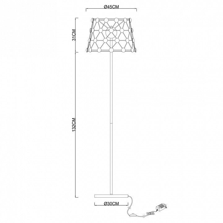 Торшер Divinare Cristallino 1609/02 PN-48
