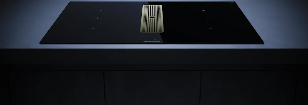 Индукционная варочная панель с вытяжкой Kuppersbusch KMI 8350.0 SR Gold