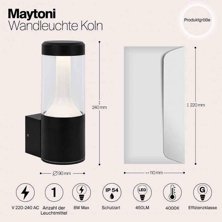 Светильник на штанге Maytoni Кёльн O590WL-L8B4K