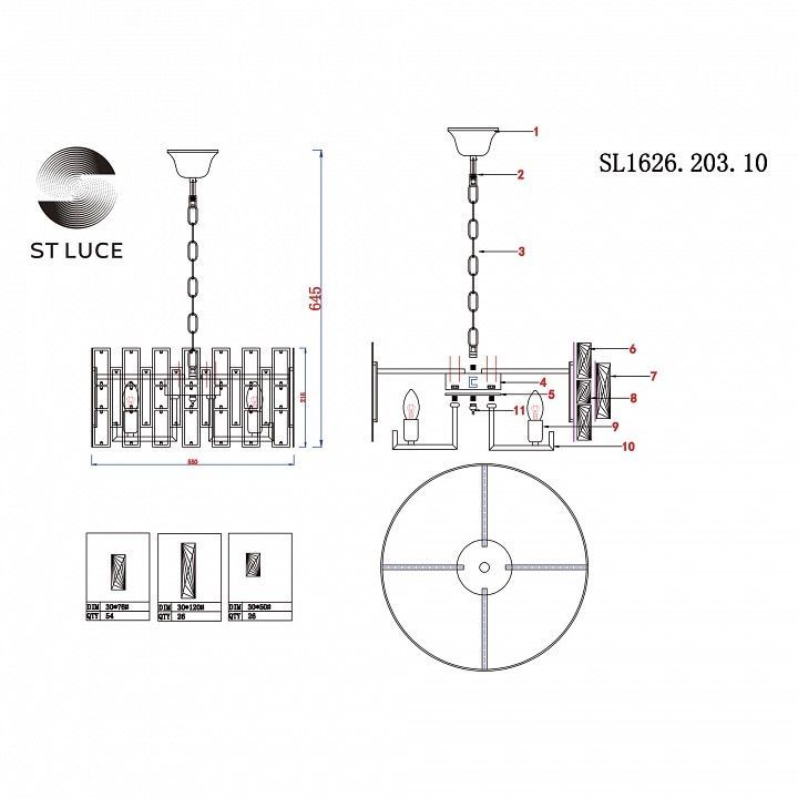 Подвесной светильник ST-Luce Anzio SL1626.203.10