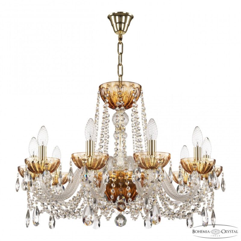 Подвесная люстра Bohemia Ivele Crystal 5402 5402/10/240 G Amber/M-1H