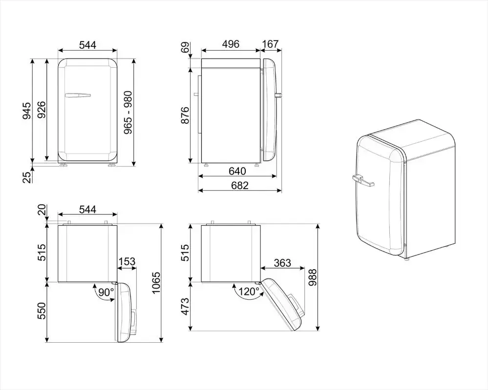 Холодильник Smeg FAB10RBL2