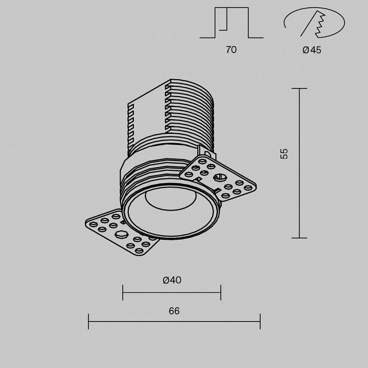 Встраиваемый светильник Maytoni Technical Мини DL059-7W3K-TRS-W