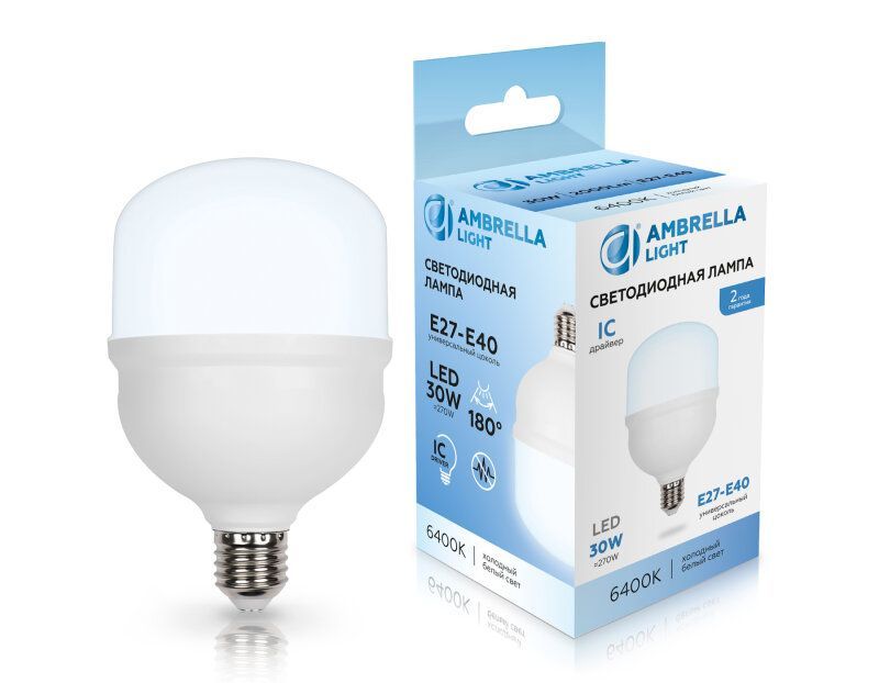 Лампа светодиодная Ambrella Light E27-E40 E27, E40 30Вт 6400K 1003006